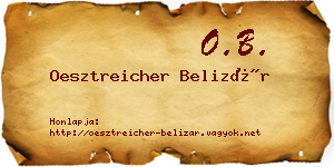 Oesztreicher Belizár névjegykártya